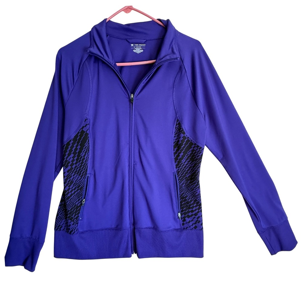 Tek Gear Women's Full Zip Jacket Purple Activewear‎ Athletic Track Gym